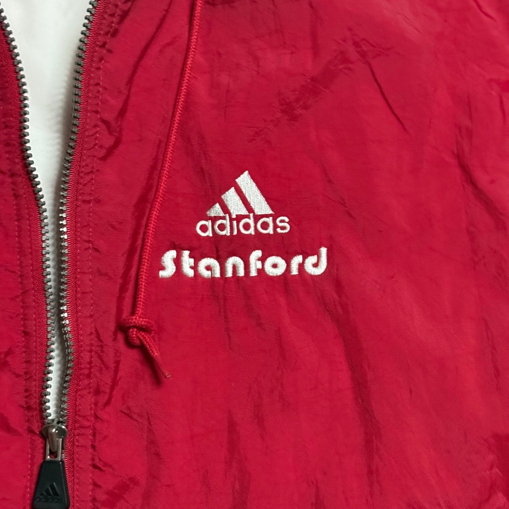 Adidas Windbreaker puff Jacket Mens Medium Red Vintage Full Zip - Picture 2 of 8